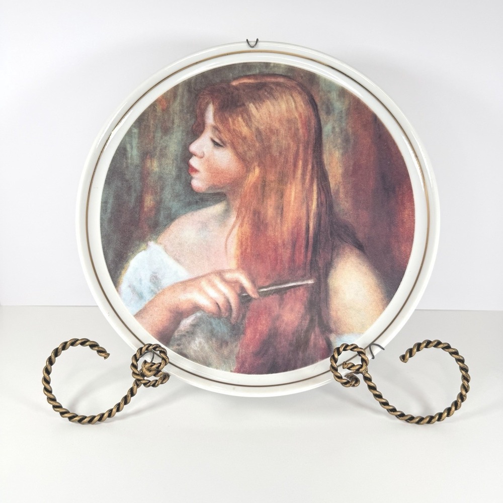 Jeune Fille Se Peignant Auguste Renoir Limoges France Plate 11" Ready To Hang